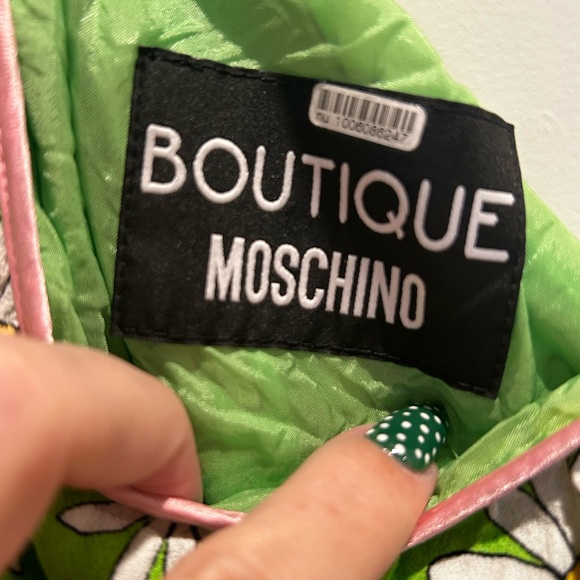 BOUTIQUE MOSCHINO Dress Green Daisy Off Shoulder - Picture 8 of 14